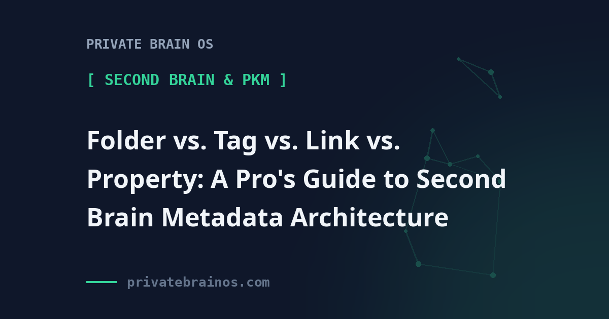 Folder vs. Tag vs. Link vs. Property: A Pro's Guide to Second Brain Metadata Architecture