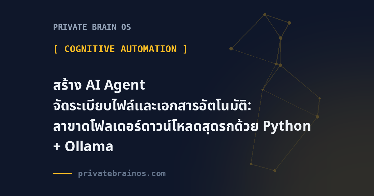 สร้าง AI Agent จัดระเบียบไฟล์และเอกสารอัตโนมัติ: ลาขาดโฟลเดอร์ดาวน์โหลดสุดรกด้วย Python + Ollama