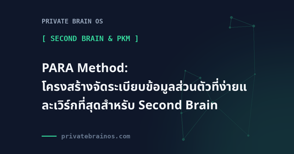 PARA Method: โครงสร้างจัดระเบียบข้อมูลส่วนตัวที่ง่ายและเวิร์กที่สุดสำหรับ Second Brain