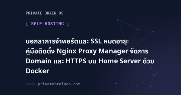 บอกลาการจำพอร์ตและ SSL หมดอายุ: คู่มือติดตั้ง Nginx Proxy Manager จัดการ Domain และ HTTPS บน Home Server ด้วย Docker