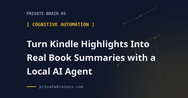 Turn Kindle Highlights Into Real Book Summaries: A Local AI Agent with Python and Ollama